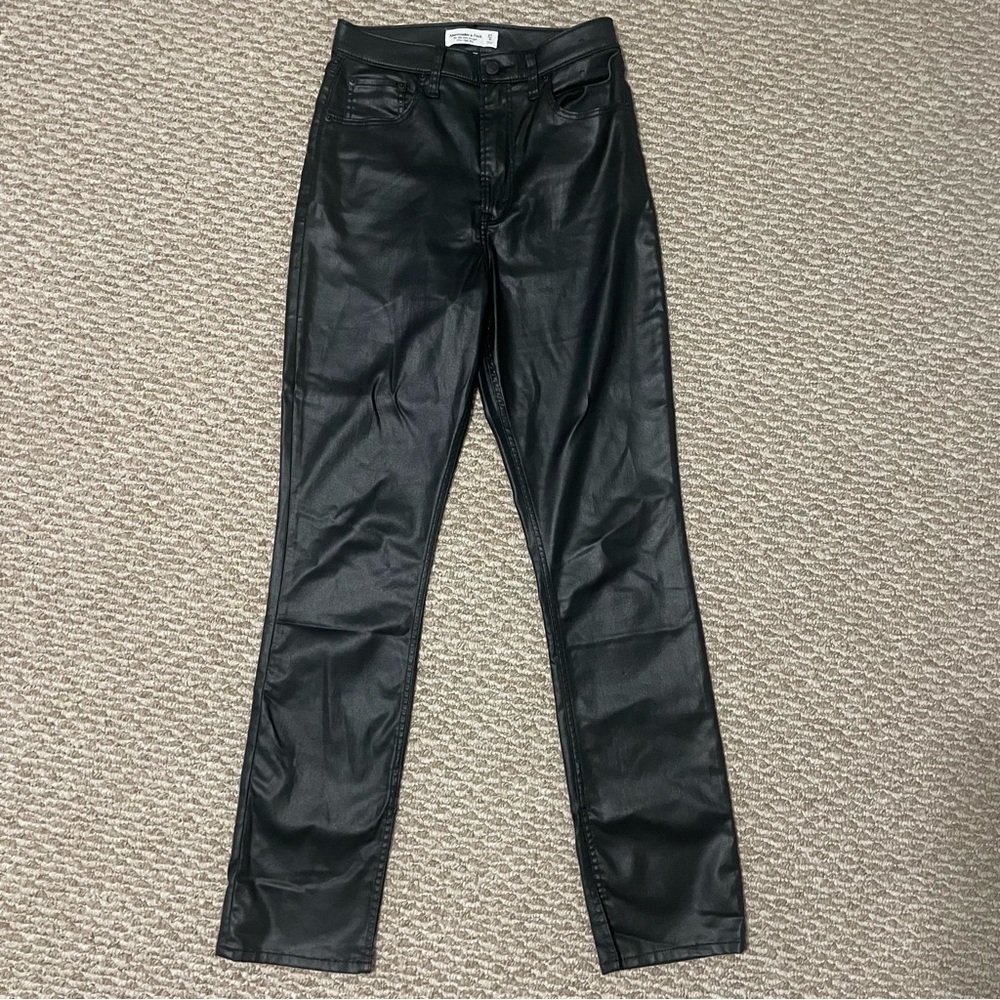 Abercrombie high rise leather pants